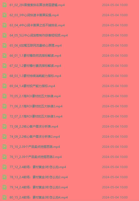 图片[4]-2024单品正价起号，直播素材投流选品：选品课+投流课+素材课+卡首屏/100节-网创论坛