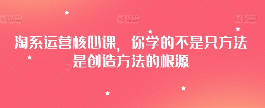 淘系运营核心课，你学的不是只方法是创造方法的根源-网创论坛