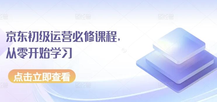 京东初级运营必修课程，从零开始学习-网创论坛