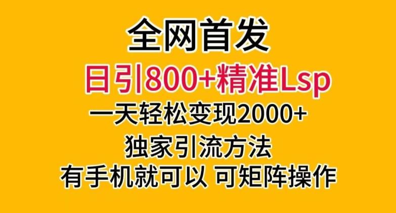 全网首发！日引800+精准老色批，一天变现2000+，独家引流方法，可矩阵操作【揭秘】-网创论坛