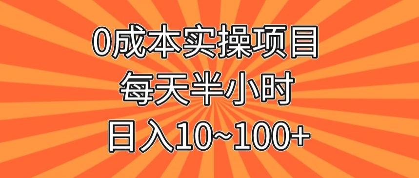 0成本实操项目，每天半小时，日入10~100+-网创论坛
