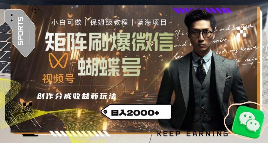 矩阵刷爆微信蝴蝶号创作者分成计划收益的新玩法，日入2000+【揭秘】-网创论坛