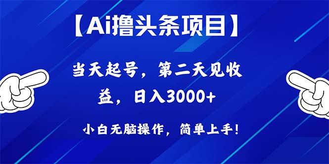 Ai撸头条，当天起号，第二天见收益，日入3000+-网创论坛