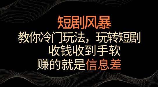 短剧风暴，教你冷门玩法，玩转短剧，收钱收到手软【揭秘】-网创论坛