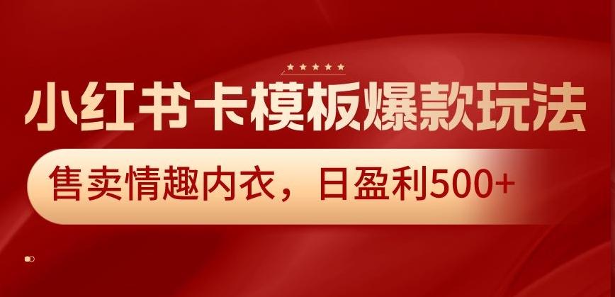 小红书卡模板爆款玩法，售卖情趣内衣，日盈利500+【揭秘】-网创论坛