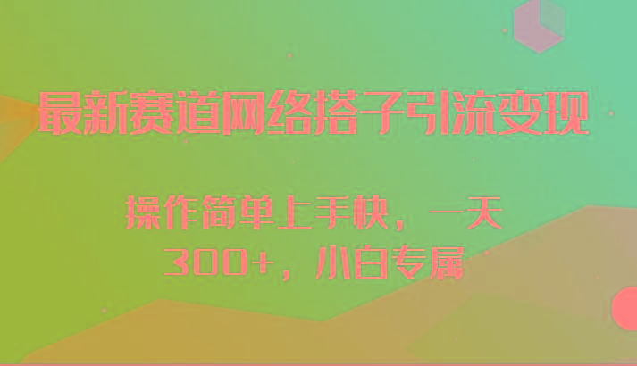 最新赛道网络搭子引流变现!!操作简单上手快，一天300+，小白专属-网创论坛