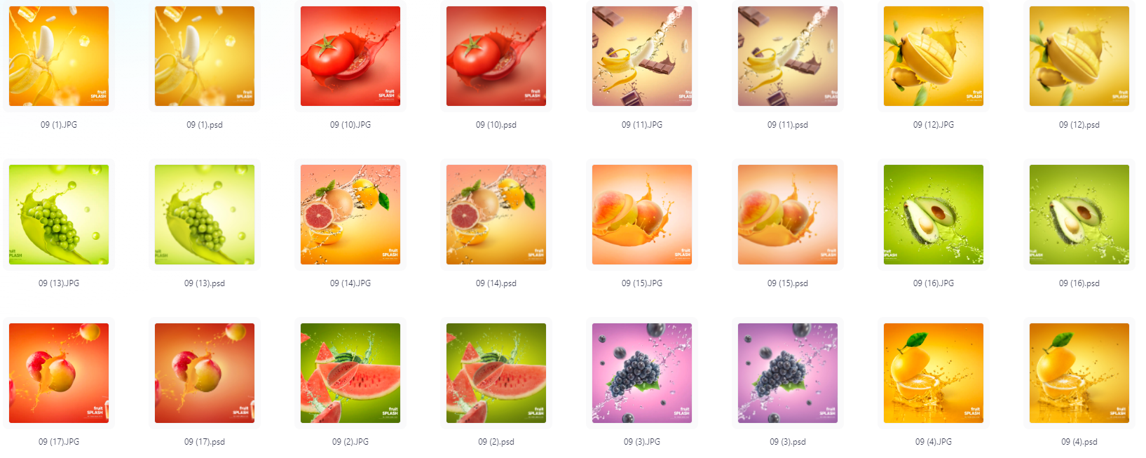 餐饮水果PS模版设计素材17款-网创论坛
