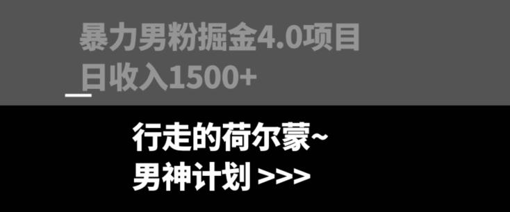 暴力男粉掘金4.0项目不违规不封号无脑复制单人操作日入1000+-网创论坛