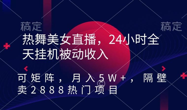 热舞美女直播，24小时全天挂机被动收入，可矩阵，月入5W+，隔壁卖2888热门项目【揭秘】-网创论坛