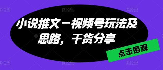 小说推文—视频号玩法及思路，干货分享-网创论坛