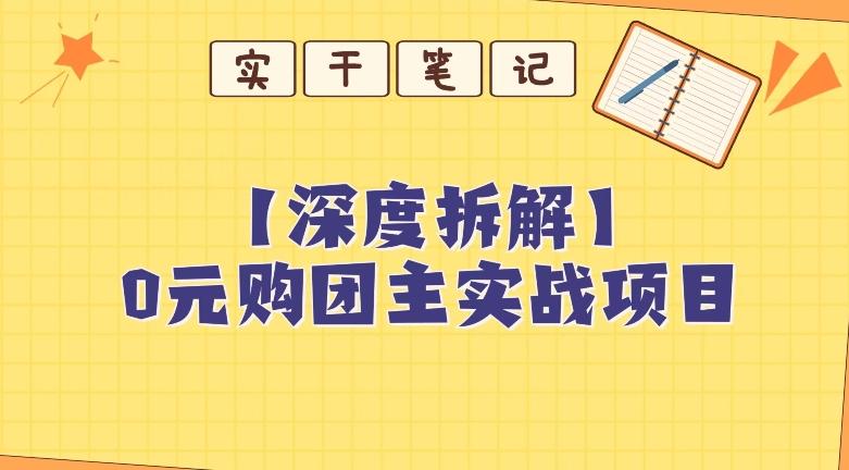 【深度拆解】0元购团主实战教学，适合自用，带人做-网创论坛