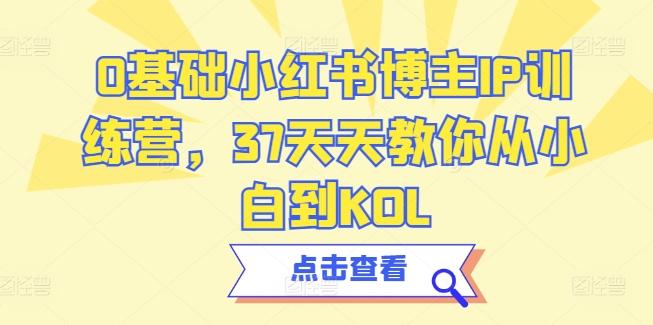 0基础小红书博主IP训练营，37天天教你从小白到KOL-网创论坛