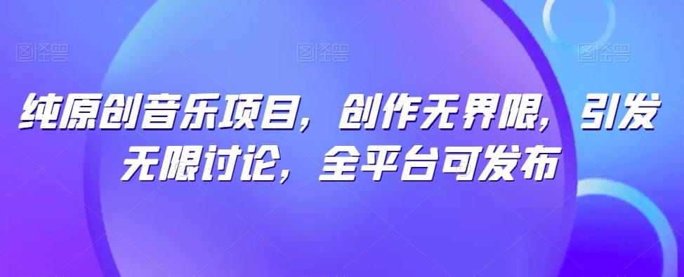 纯原创音乐项目，创作无界限，引发无限讨论，全平台可发布【揭秘】-网创论坛