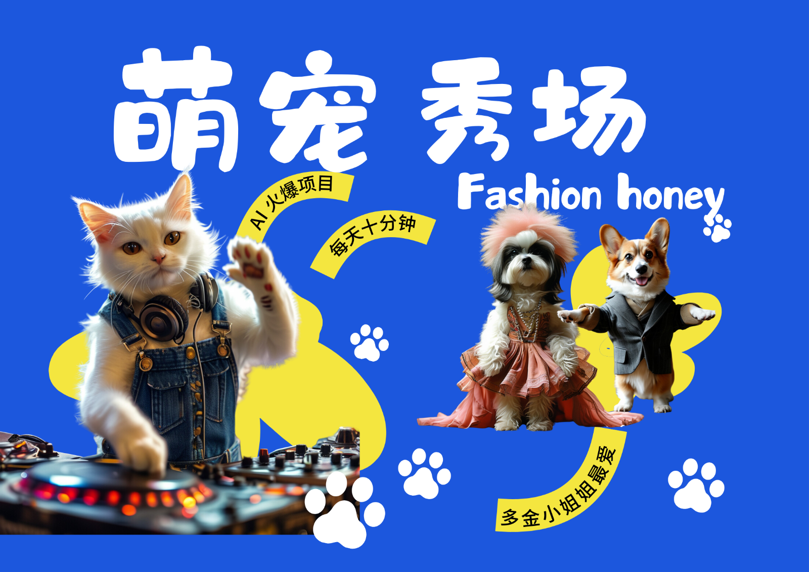 酷飒动物跳舞走秀 时尚喵FASHION汪 多金小姐姐最爱的 轻松月入破W-网创论坛