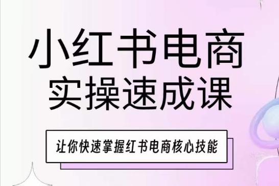 小红书电商实操速成课，让你快速掌握红书电商核心技能-网创论坛