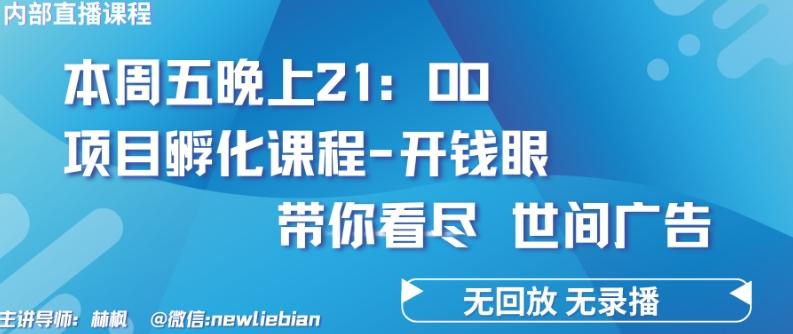 4.26日内部回放课程《项目孵化-开钱眼》赚钱的底层逻辑【揭秘】-网创论坛