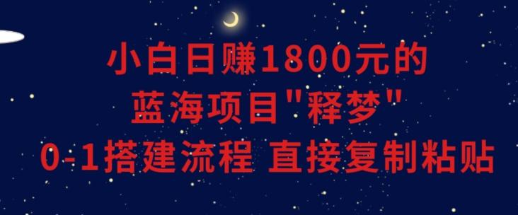 小白能日赚1800元的蓝海项目”释梦”0-1搭建流程可直接复制粘贴长期做【揭秘】-网创论坛