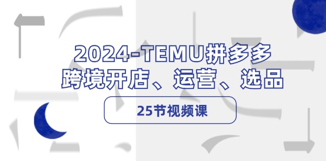 2024-TEMU拼多多·跨境开店、运营、选品(25节视频课-网创论坛