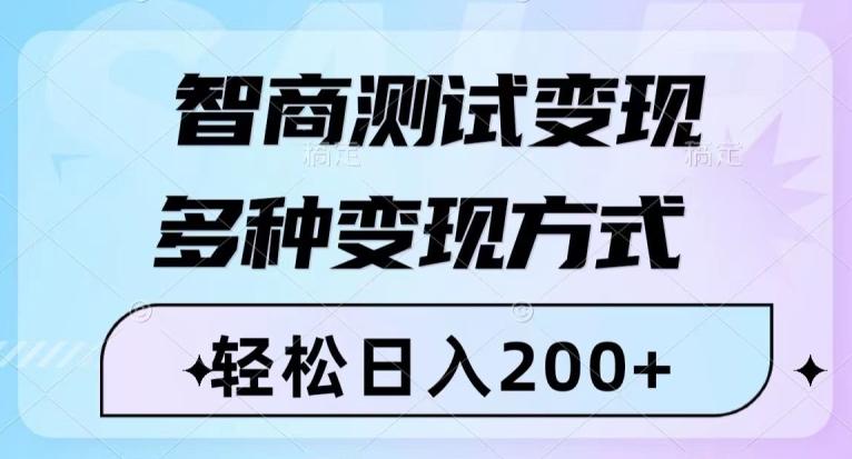 智商测试变现，轻松日入200+，几分钟一个视频，多种变现方式-网创论坛