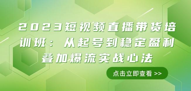 2023短视频直播带货培训班：从起号到稳定盈利叠加爆流实战心法（11节课）-网创论坛