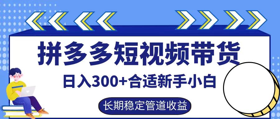 拼多多短视频带货日入300+，实操账户展示看就能学会-网创论坛