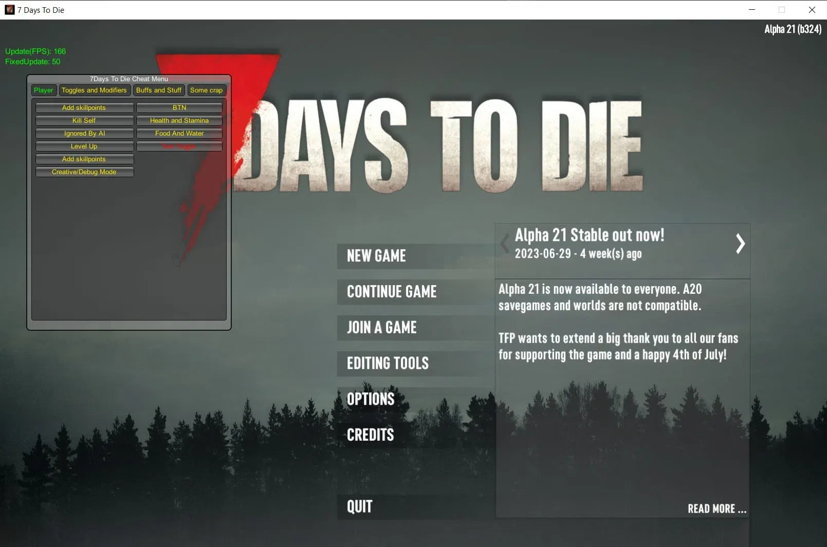 7 Days to Die 七日杀多功能修改器 v1.1.3.105 免费版-网创论坛