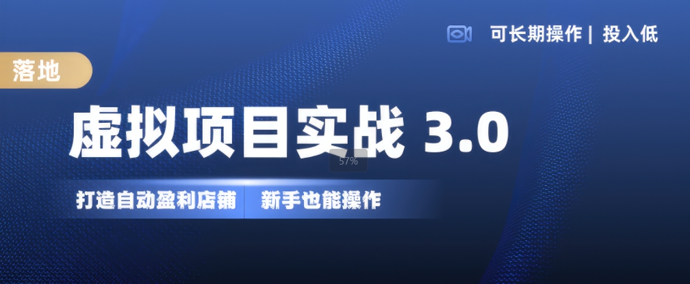 虚拟项目实战3.0，打造自动盈利店铺，可长期操作投入低，新手也能操作-网创论坛