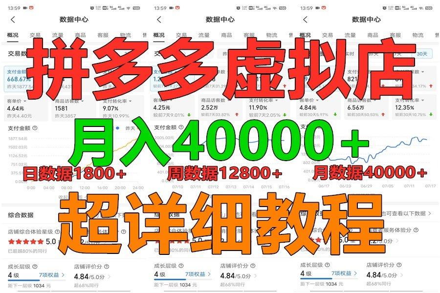 拼多多虚拟电商训练营月入40000+，全网最详细，你做你也行，暴利稳定长久-网创论坛