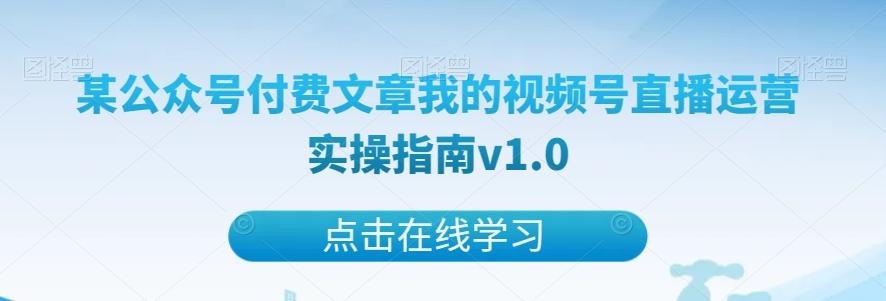 某公众号付费文章我的视频号直播运营实操指南v1.0-网创论坛