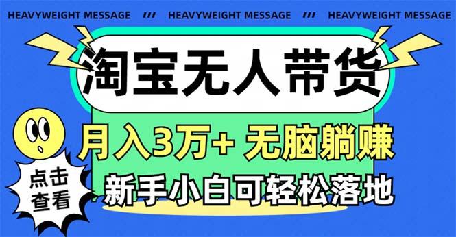 淘宝无人带货3.0高收益玩法，月入3万+，无脑躺赚，新手小白可落地实操-网创论坛