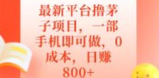 最新平台撸茅子项目，一部手机即可做，0成本，日赚800+-网创论坛