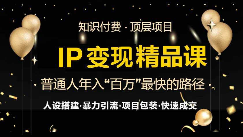 IP变现最新精品课程，知识付费全流程+最强引流术+小白避坑指南-网创论坛