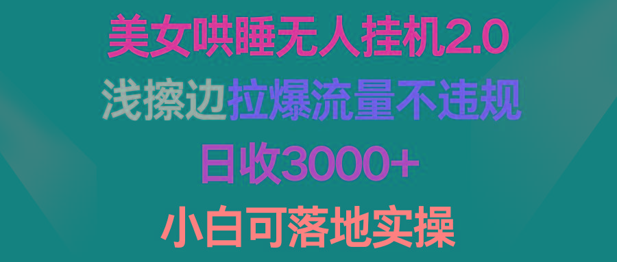 (9905期)美女哄睡无人挂机2.0，浅擦边拉爆流量不违规，日收3000+，小白可落地实操-网创论坛